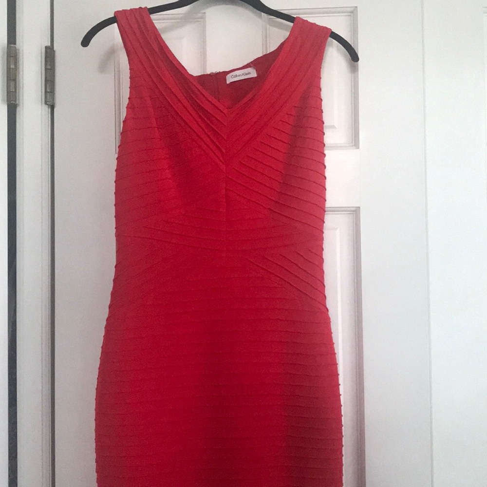 Calvin Klein Red Mid-Length Dress (with tags)